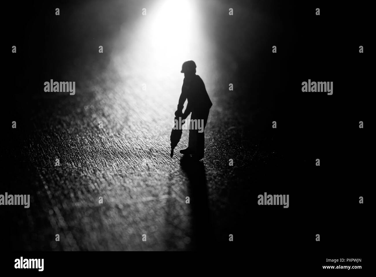 Lavoratore con jackhammer Foto Stock