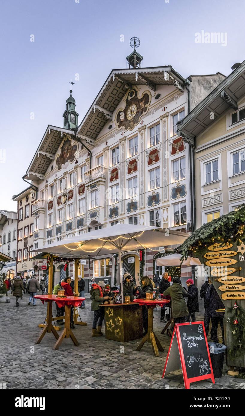 Mercatino di Natale di Bad Tolz, Baviera, Germania Foto Stock