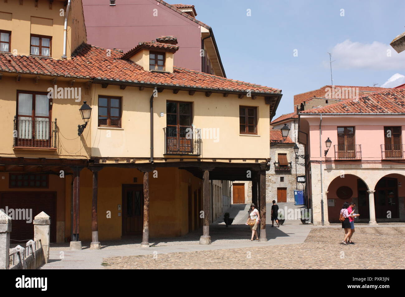 Plaza Sta. María del Camino a Leon, Spagna Foto Stock