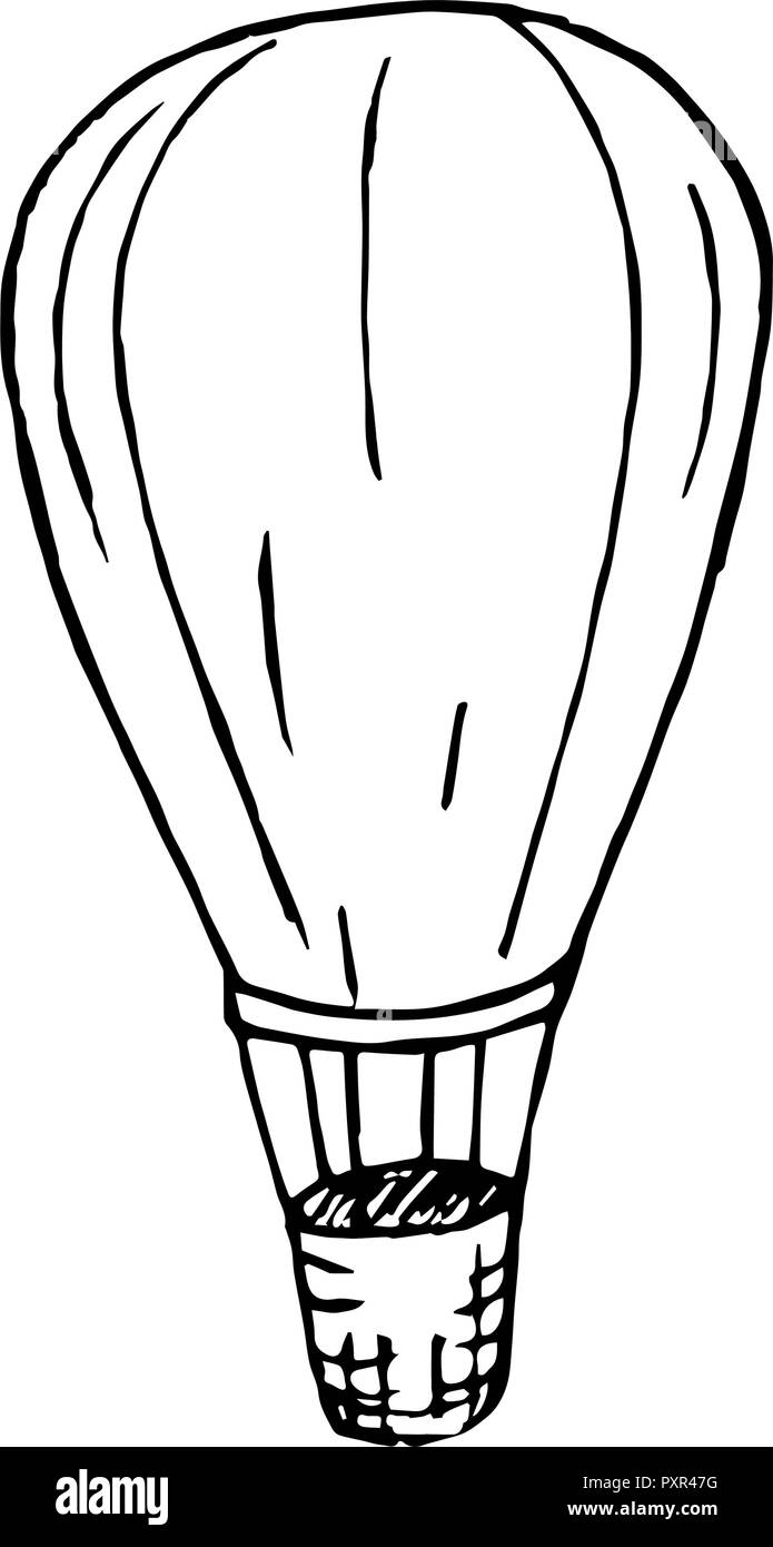 Abstract il disegno vettoriale di una grande mongolfiera. Illustrazione Vettoriale