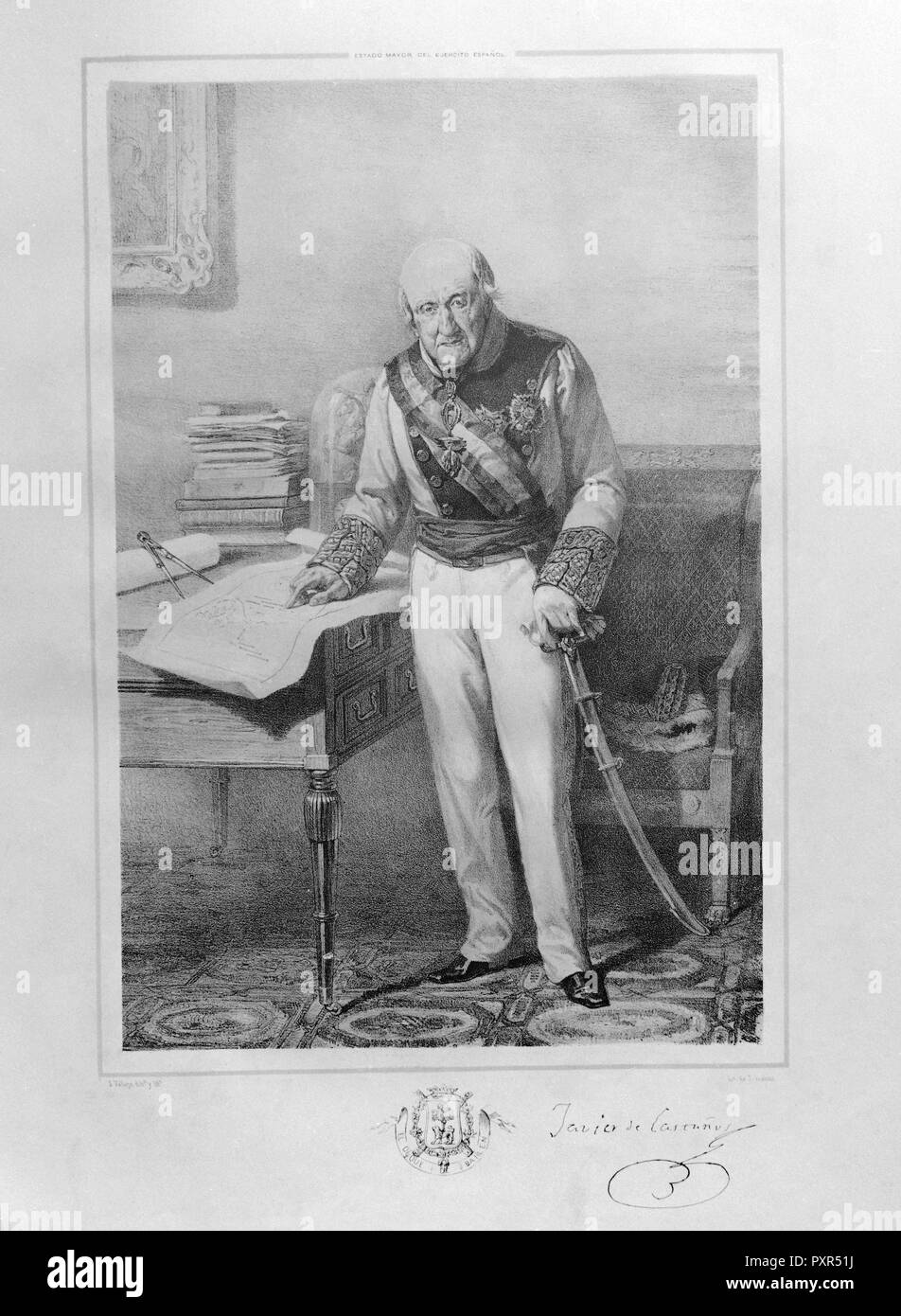 FRANCISCO JAVIER CASTAÑOS - 1756/1852 - MILITAR Y POLITICO ESPAÑOL. Foto Stock