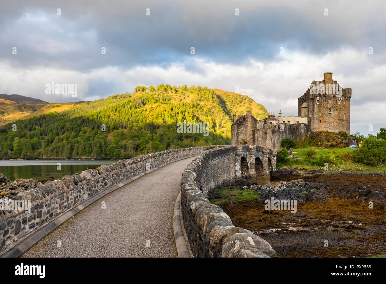 Regno Unito, Scozia, Dornie, Loch Duich, Eilean Donan Castle Foto Stock