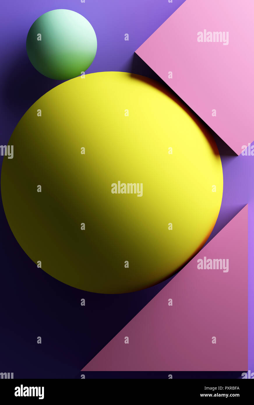 Sfondo viola con forme geometriche Foto Stock