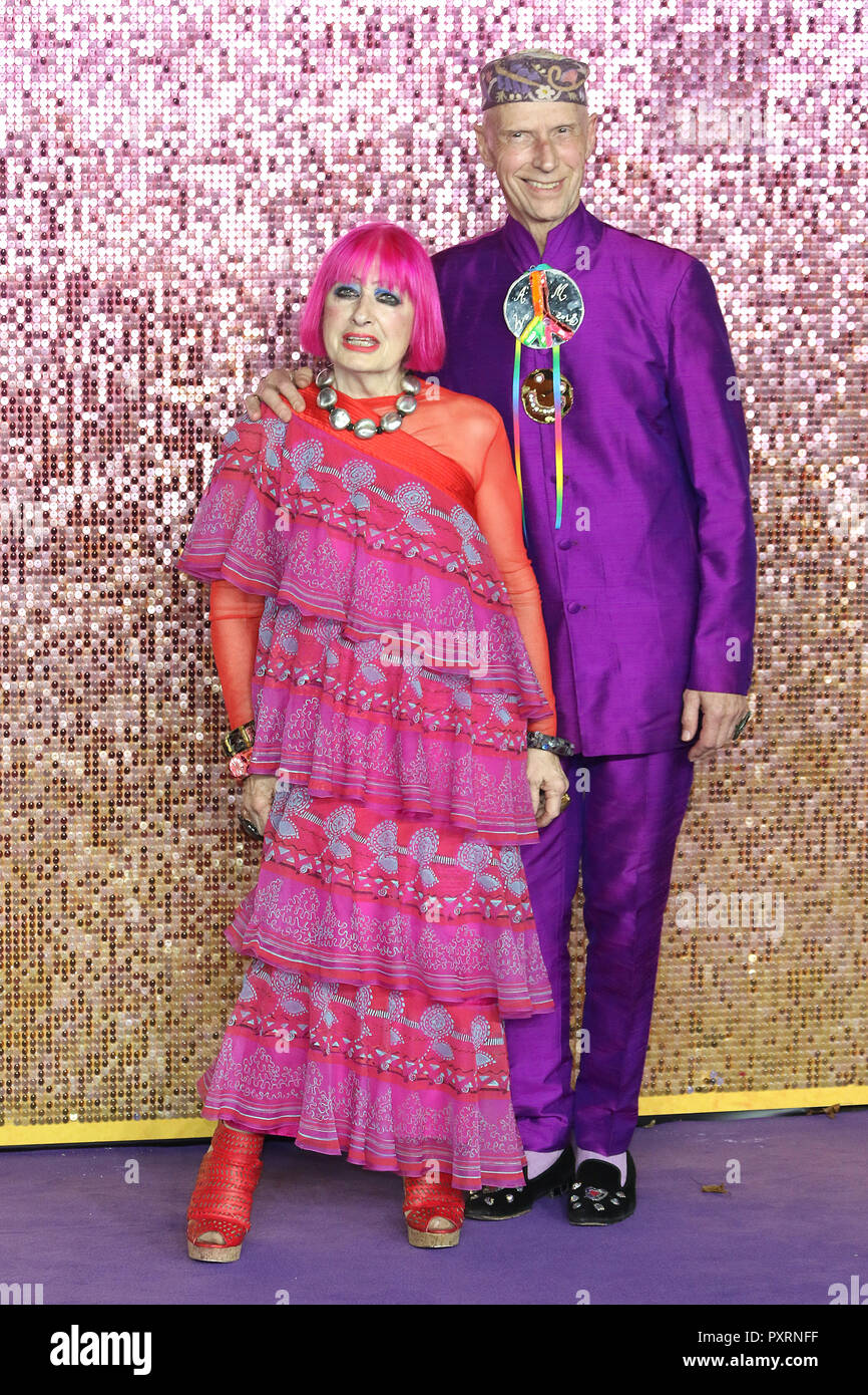 Londra, Regno Unito. 23 ottobre, 2018. Zandra Rhodes, Bohemian Rhapsody - World Premiere, SSE Arena, Wembley, Londra, UK, 23 ottobre 2018, Foto di Richard Goldschmidt Credito: ricca di oro/Alamy Live News Foto Stock