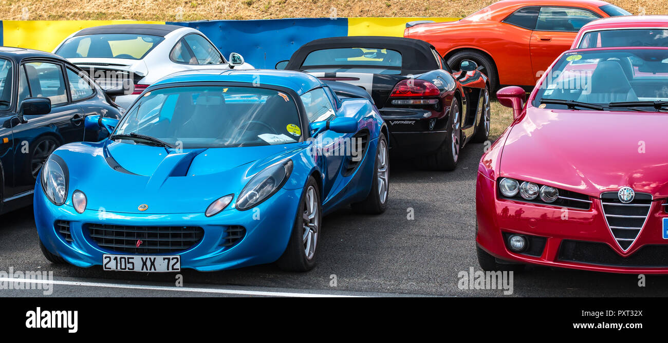 Classic Cars in mostra a Le Mans evento classico, 2018 Foto Stock