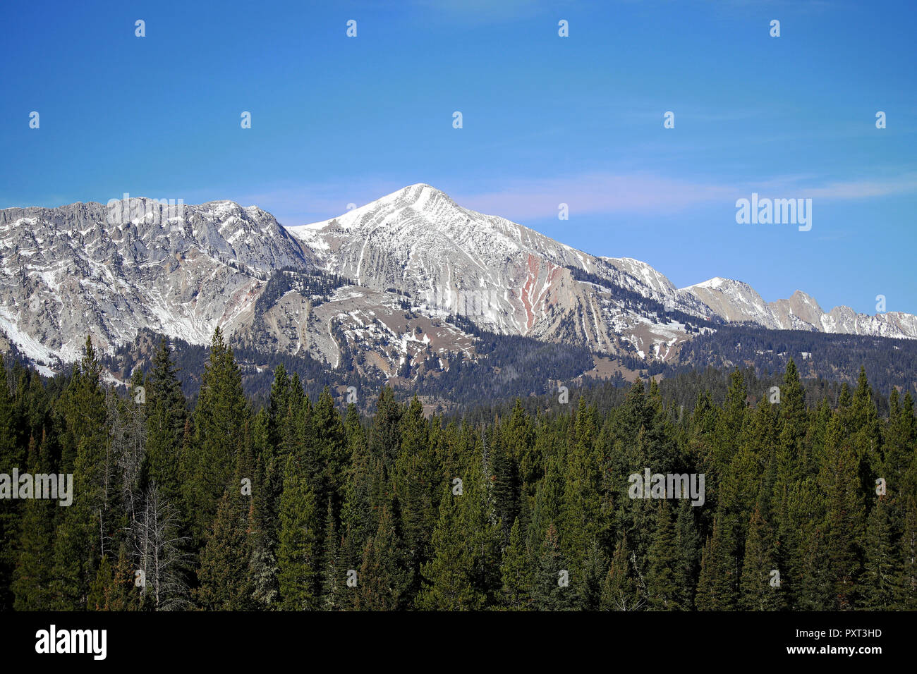 Picco di Sacagawea Bozeman Montana dopo i primi di ottobre la neve Foto Stock