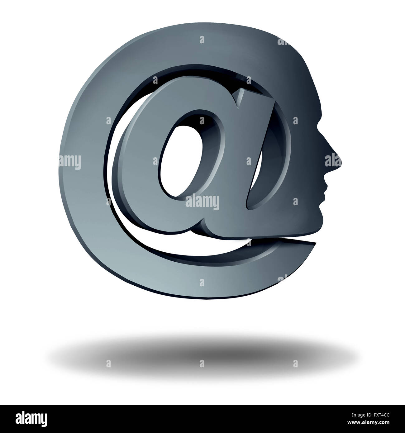 Profilo online come un simbolo che rappresenta la comunicazione e-mail e internet marketing o il phishing come un personal media technology icona. Foto Stock