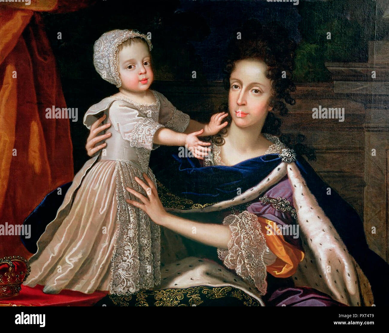 Giacomo III e Maria di Modena - La Regina moglie di Giacomo II, con il suo unico figlio, Giacomo III, il pretendente giacobita. Benedetto Gennari II, circa 1690 Foto Stock