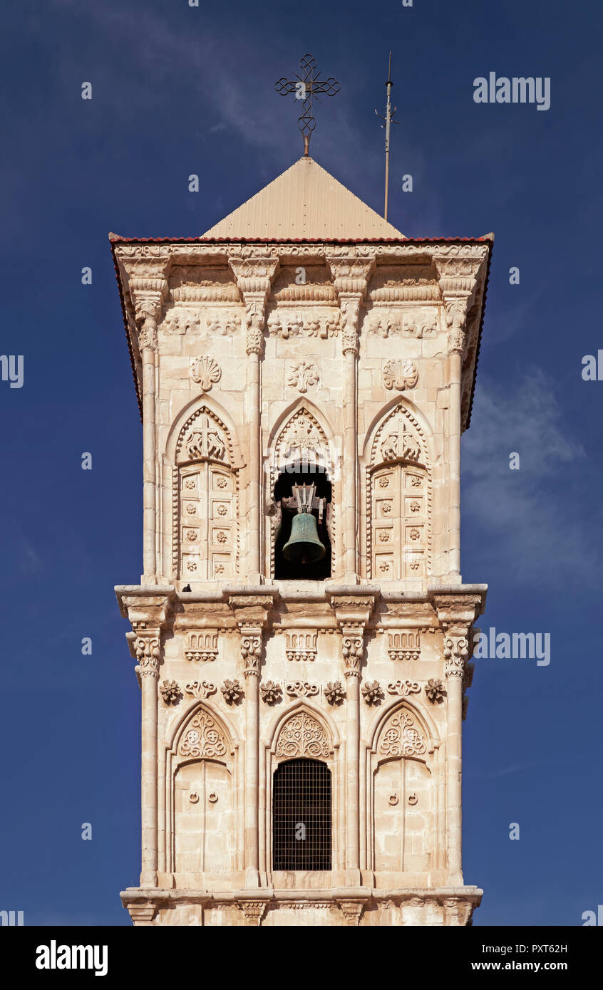 Torre campanaria, greci ortodossi Lazzaro Chiesa, Agios Lazaros, Larnaka, Cipro del Sud, Cipro Foto Stock