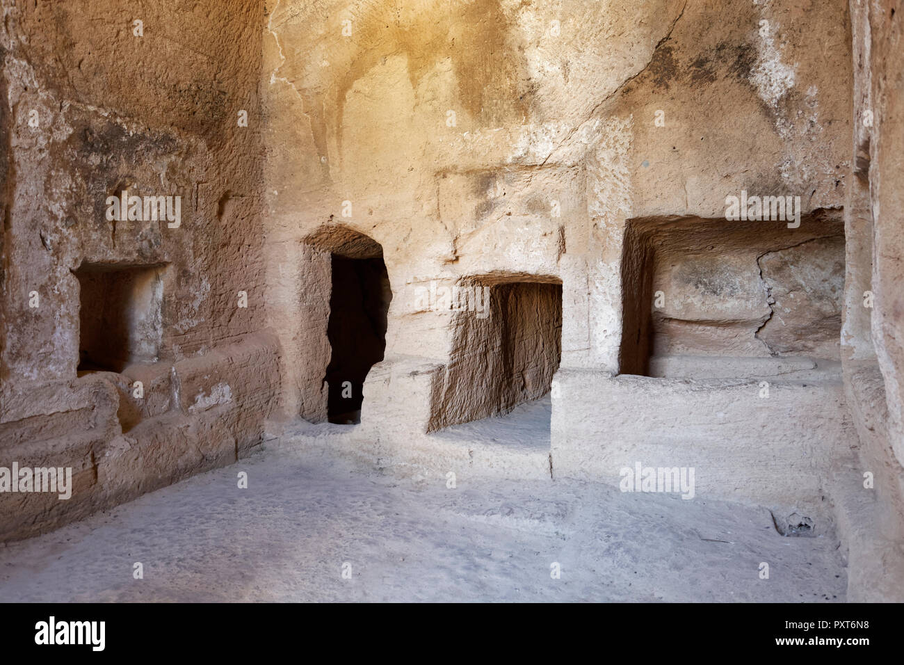 Scavo Archeologico sito, tombe reali di Nea Pafos, necropoli dell'antichità romana, Repubblica di Cipro, Cipro Foto Stock