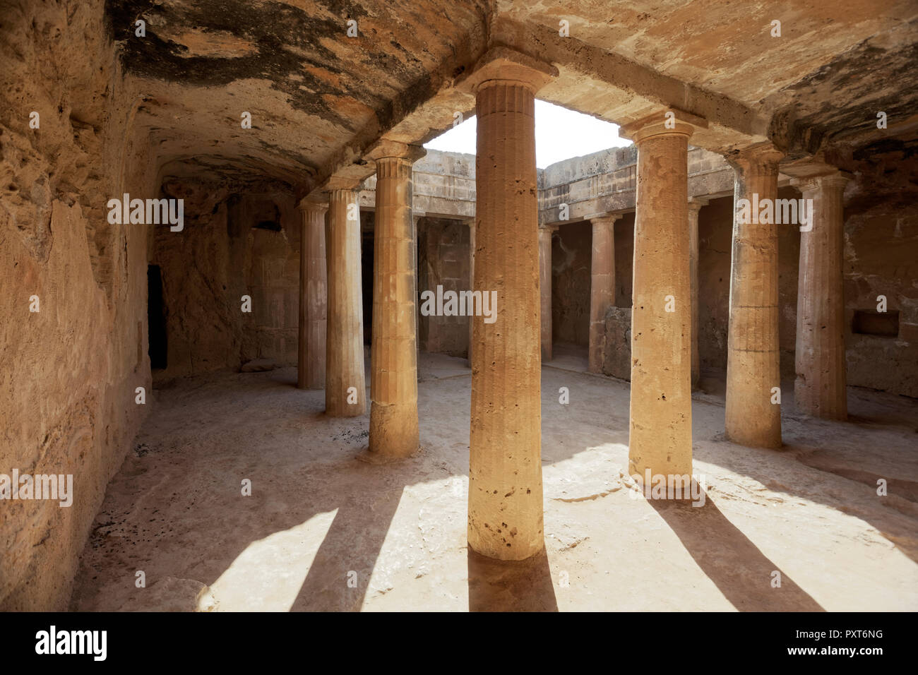 Scavo Archeologico sito, tombe reali di Nea Pafos, necropoli dell'antichità romana, Repubblica di Cipro, Cipro Foto Stock