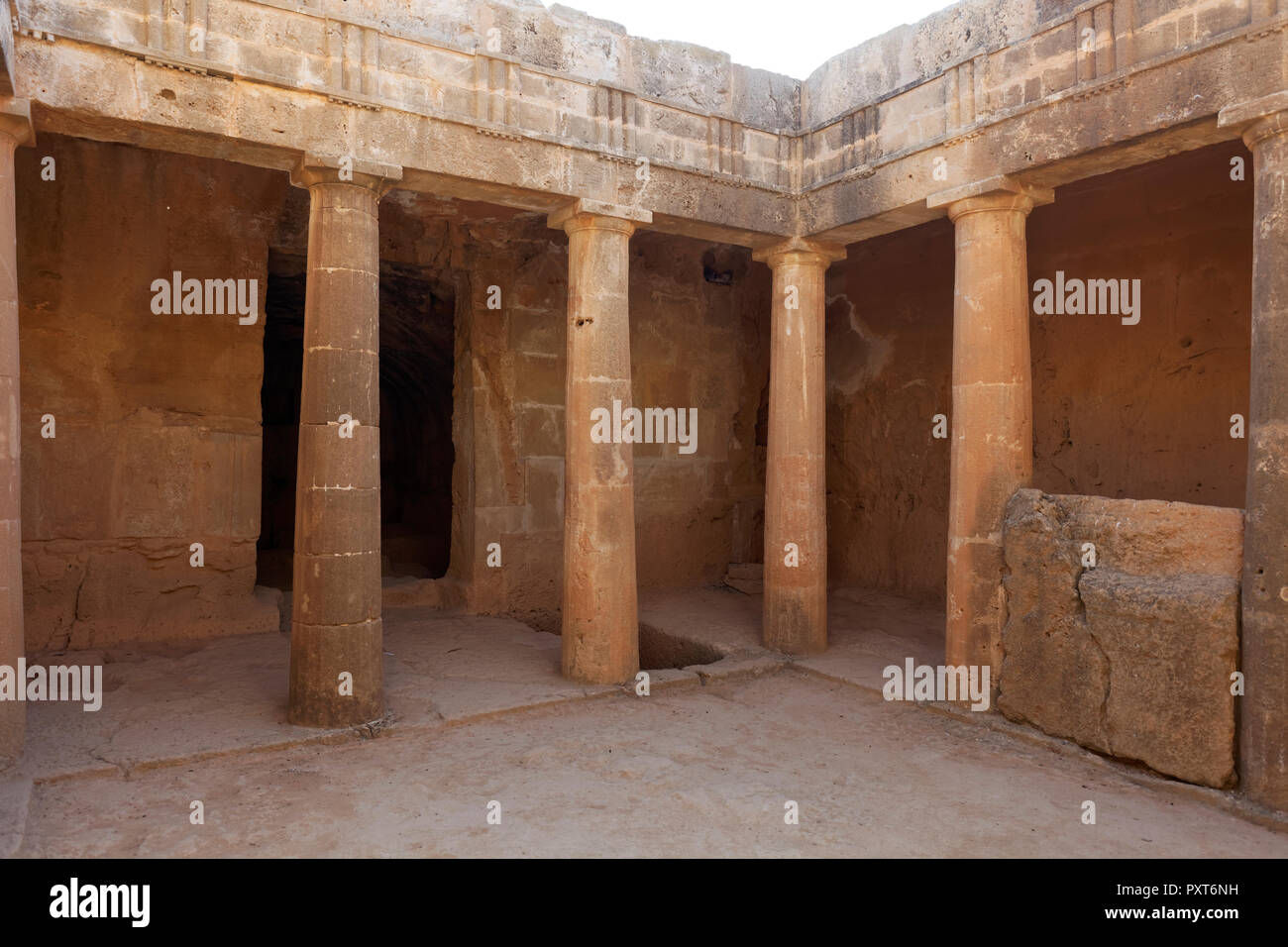 Scavo Archeologico sito, tombe reali di Nea Pafos, necropoli dell'antichità romana, Repubblica di Cipro, Cipro Foto Stock
