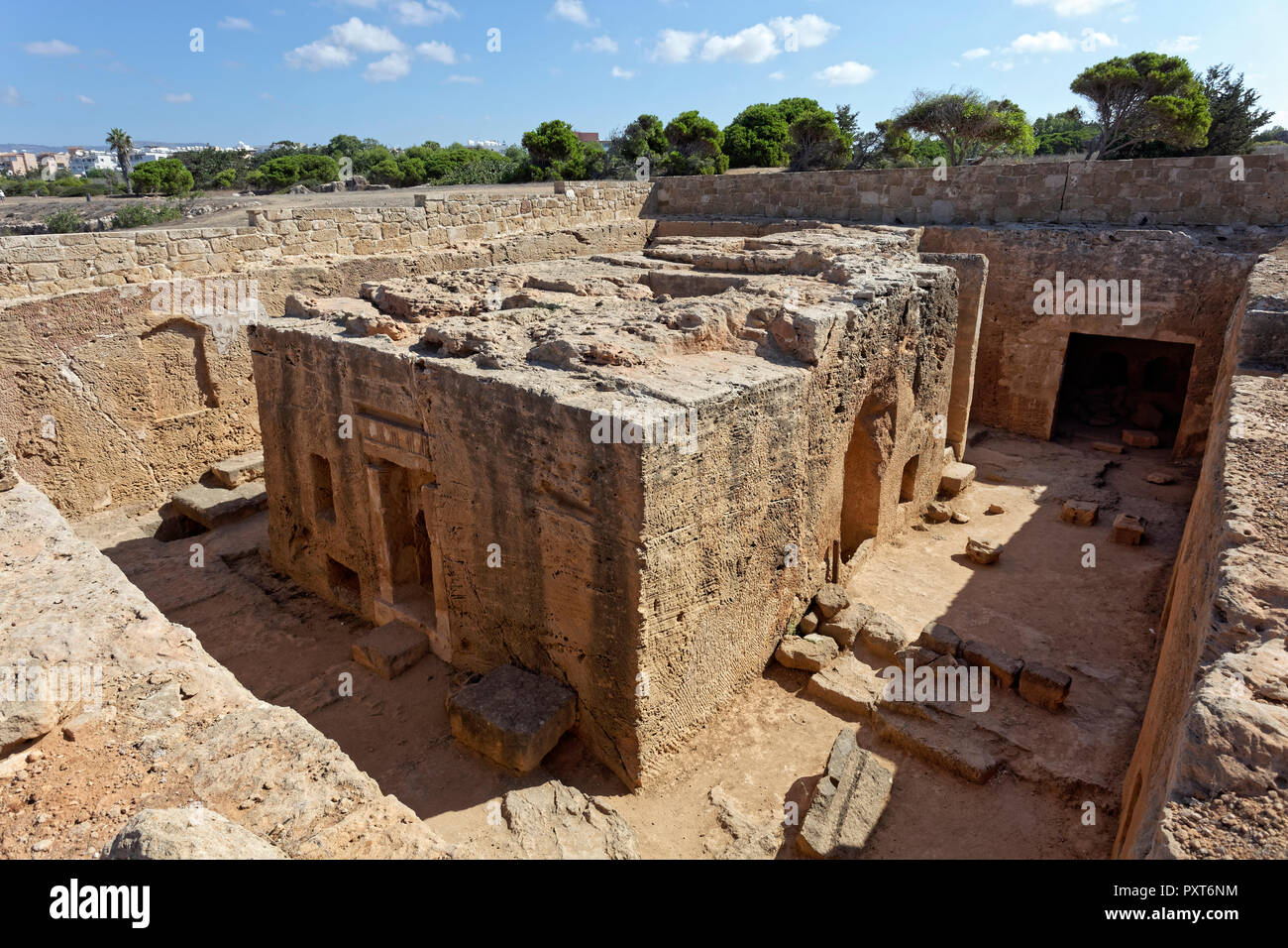 Scavo Archeologico sito, tombe reali di Nea Pafos, necropoli dell'antichità romana, Repubblica di Cipro, Cipro Foto Stock