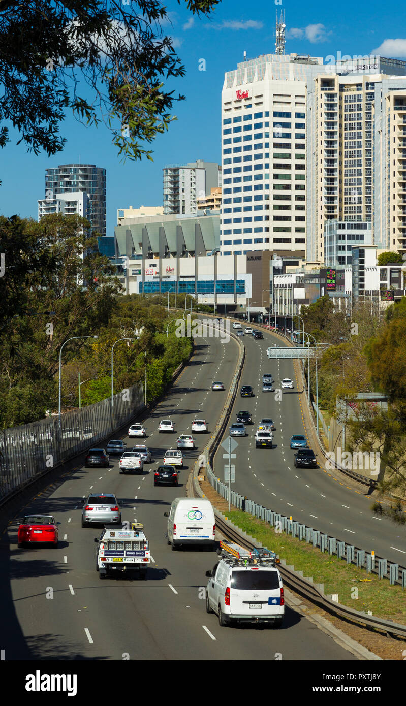 Syd Einfeld Drive in Bondi Junction, Sydney, NSW, Australia. Foto Stock