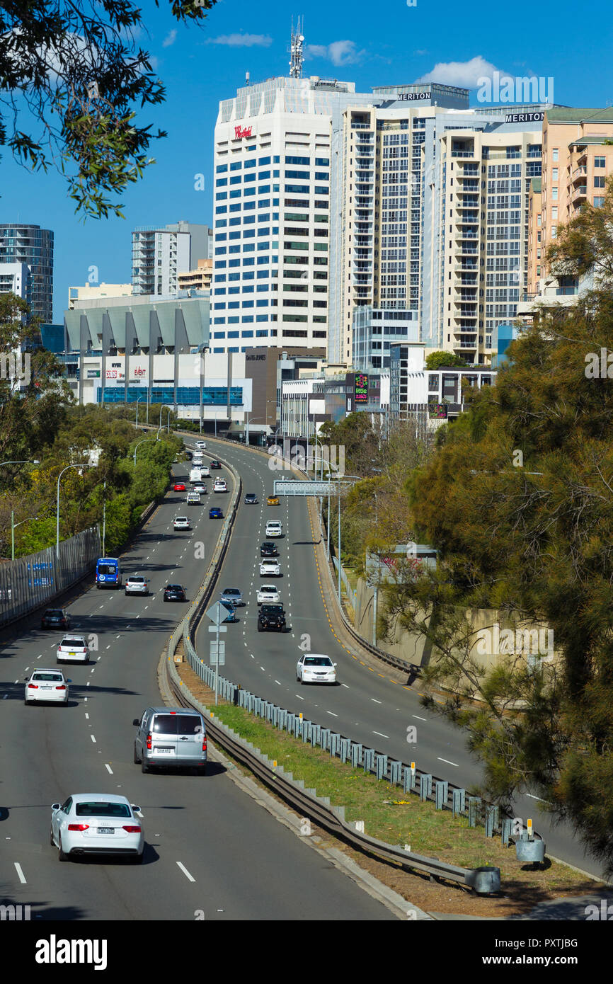 Syd Einfeld Drive in Bondi Junction, Sydney, NSW, Australia. Foto Stock