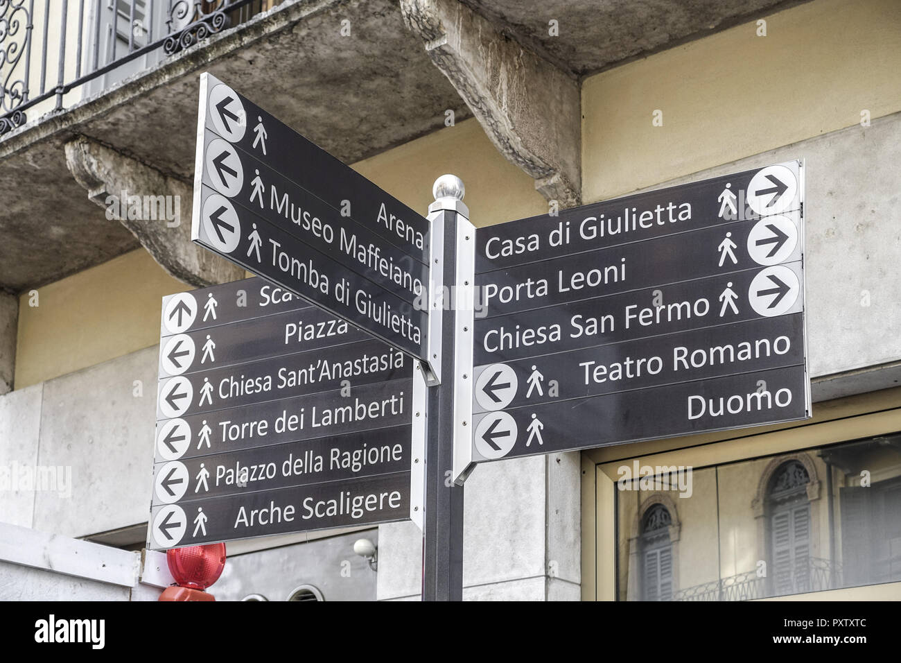 Cartelli segnaletici in Verona, Italia Foto Stock