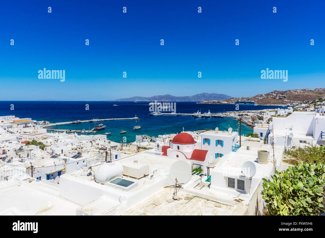 La Grecia, Mykonos, townscape Foto Stock