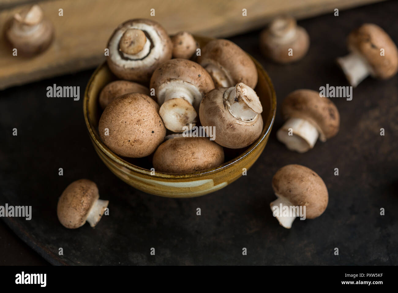 Ciotola di crimini di funghi Foto Stock