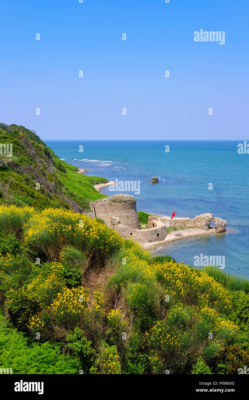 Albania, Mare Adriatico, Capo di Rodon, fortezza di Skanderbeg Foto Stock
