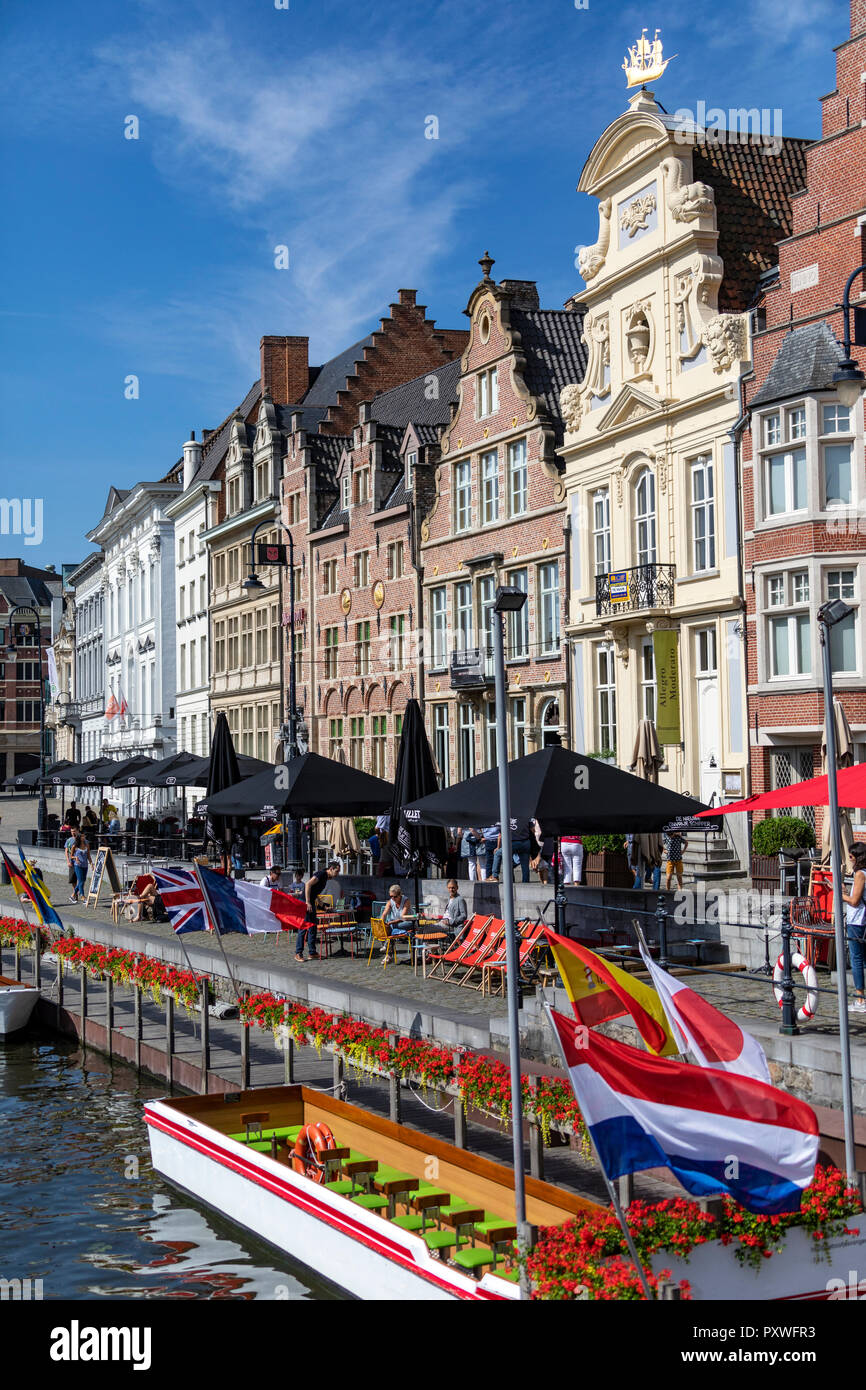 La città di Gand in Belgio. Fondata nel X secolo e divenne la capitale del principato medievale delle Fiandre. Ora è la capitale e l Foto Stock