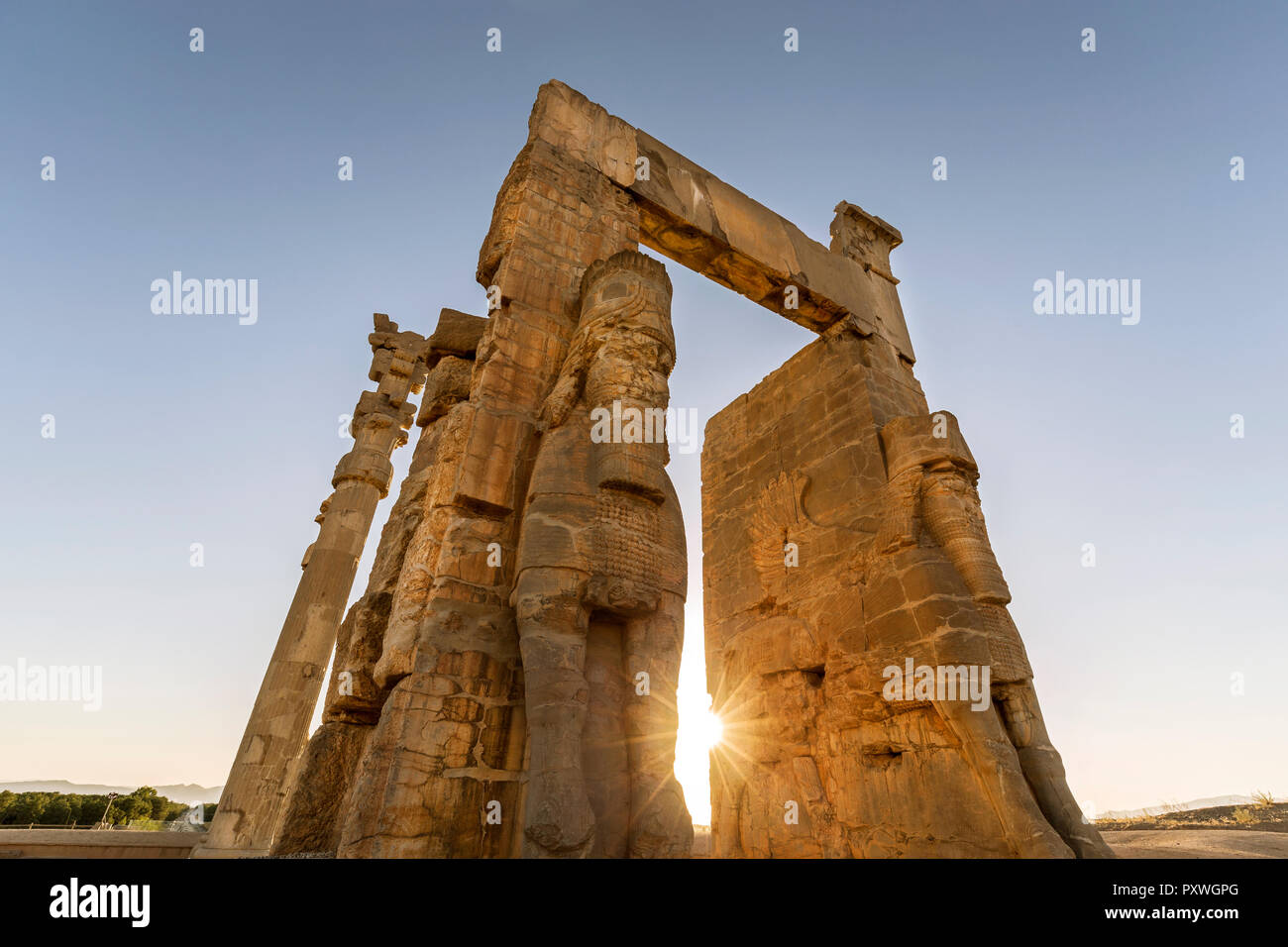 Iran, Shiraz Provincia, Persepolis, porta in tutte le nazioni Foto Stock
