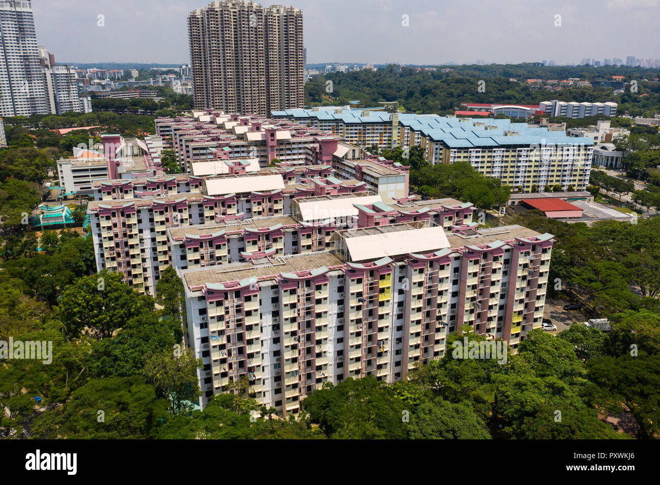 Vista aerea di Tanglin Halt station wagon in Singapore Foto Stock