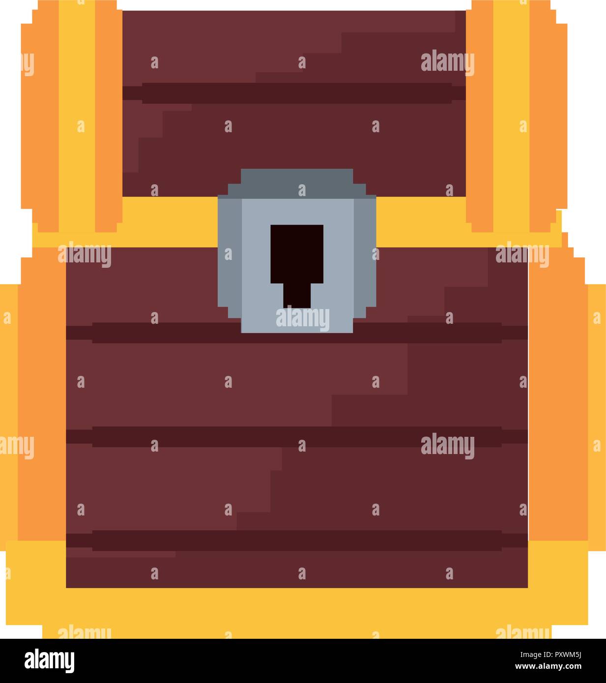 Pixel video gioco Treasure Chest illustrazione vettoriale Illustrazione Vettoriale