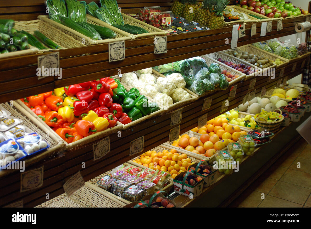 Cibo sano mercato nella città di Québec in Canada Foto Stock