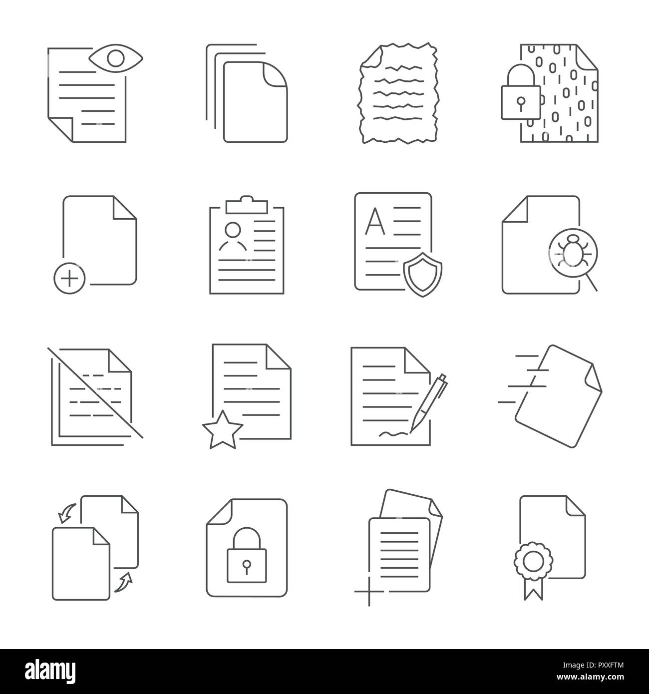 Icona carta, icona documento, illustrazione vettoriale EPS10 Illustrazione Vettoriale