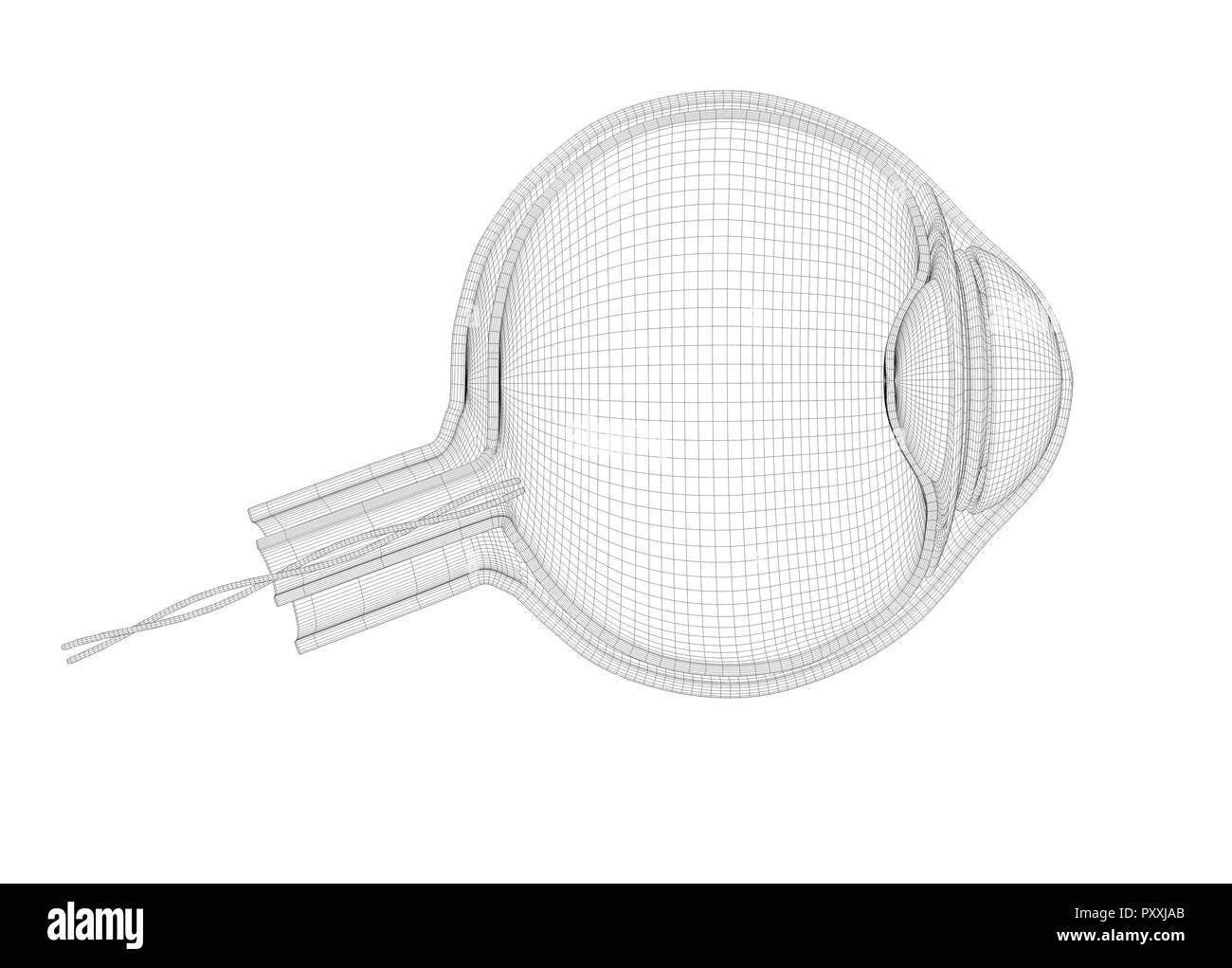 Profilo piano dell'occhio. 3d'Illustrazione per istituzione o presentazione Foto Stock