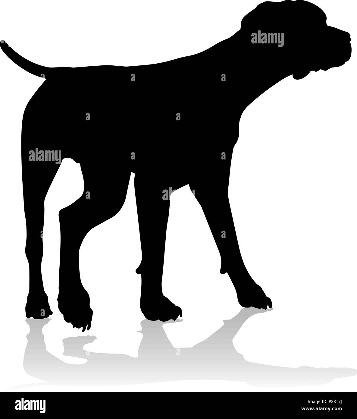 Silhouette cane animale domestico Illustrazione Vettoriale