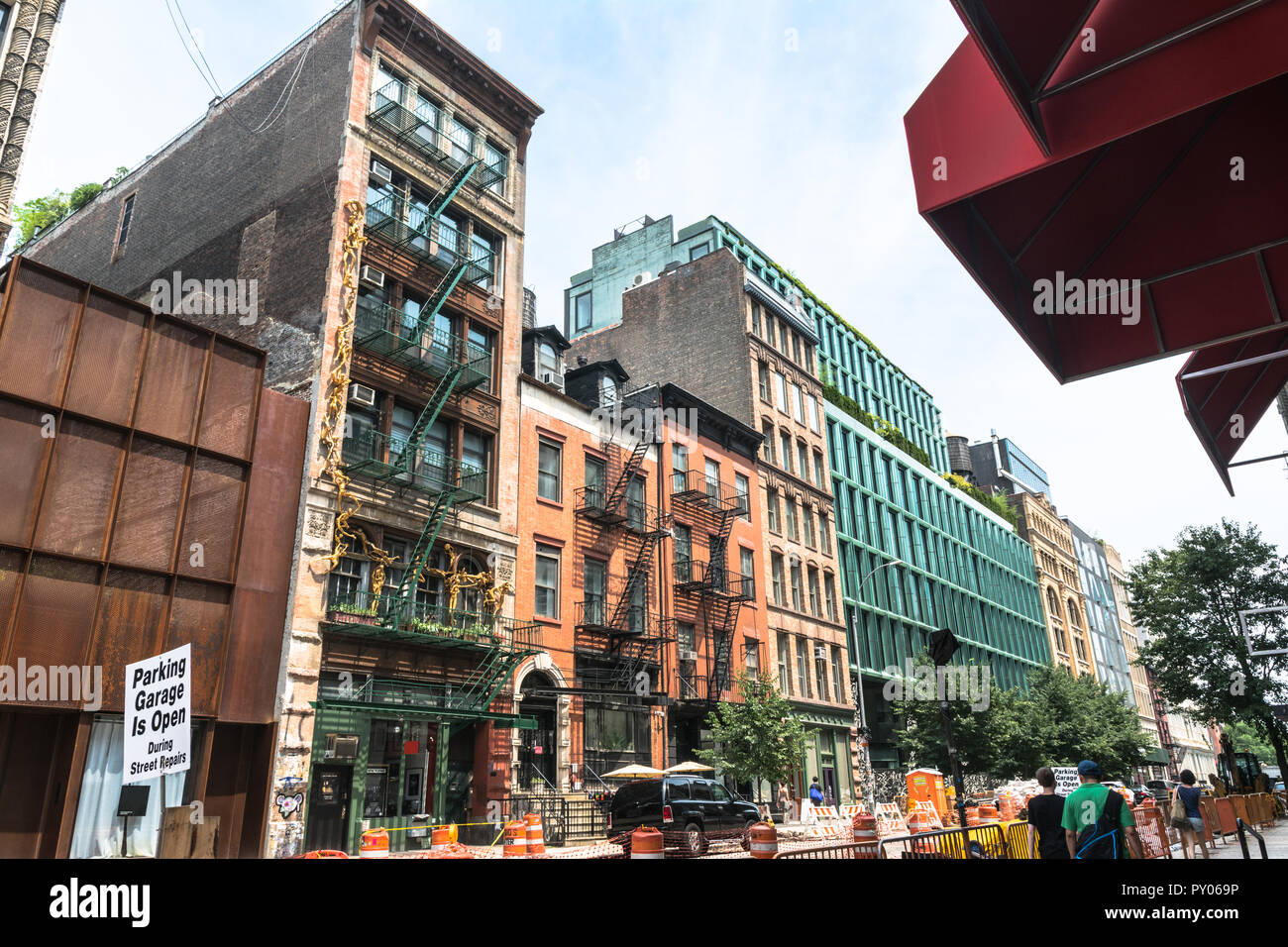 Manhattan,New York City, Stati Uniti d'America - 1 Luglio 2018 : le case in Bond Street in Noho Foto Stock