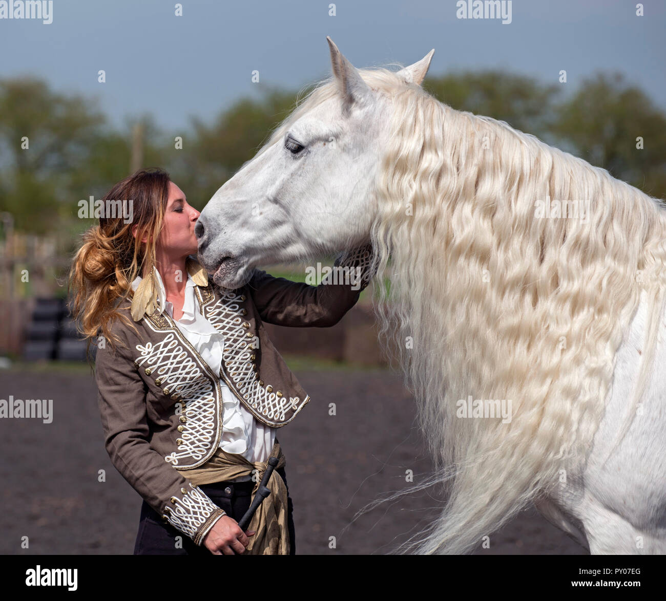 Io amo il mio cavallo Foto stock - Alamy
