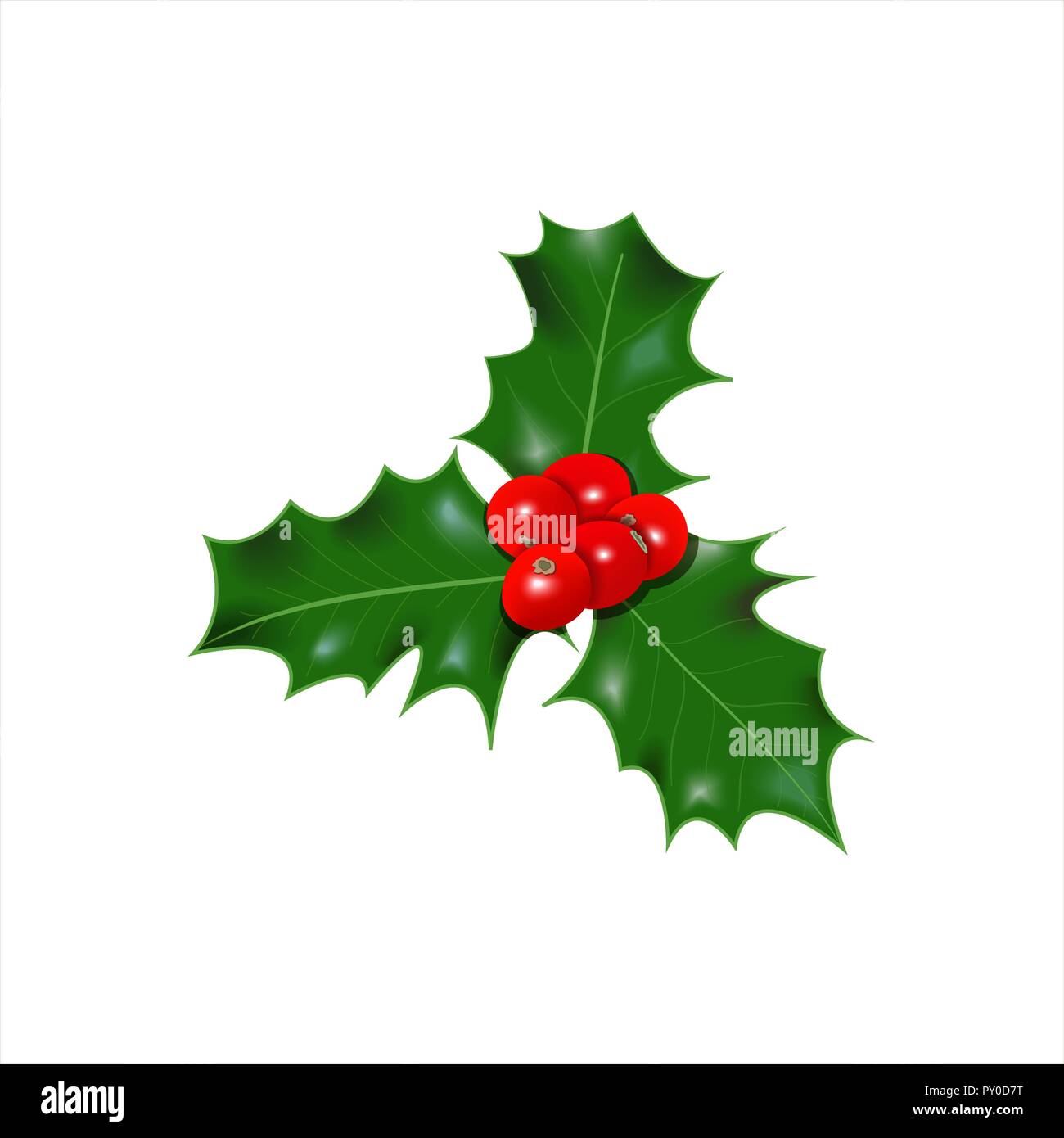 Holly berry icona. winterberry. Simbolo di Natale illustrazione vettoriale pianta ornamentale. isolato su bianco. concetto idea per logo, tag, banner, advertisi Illustrazione Vettoriale