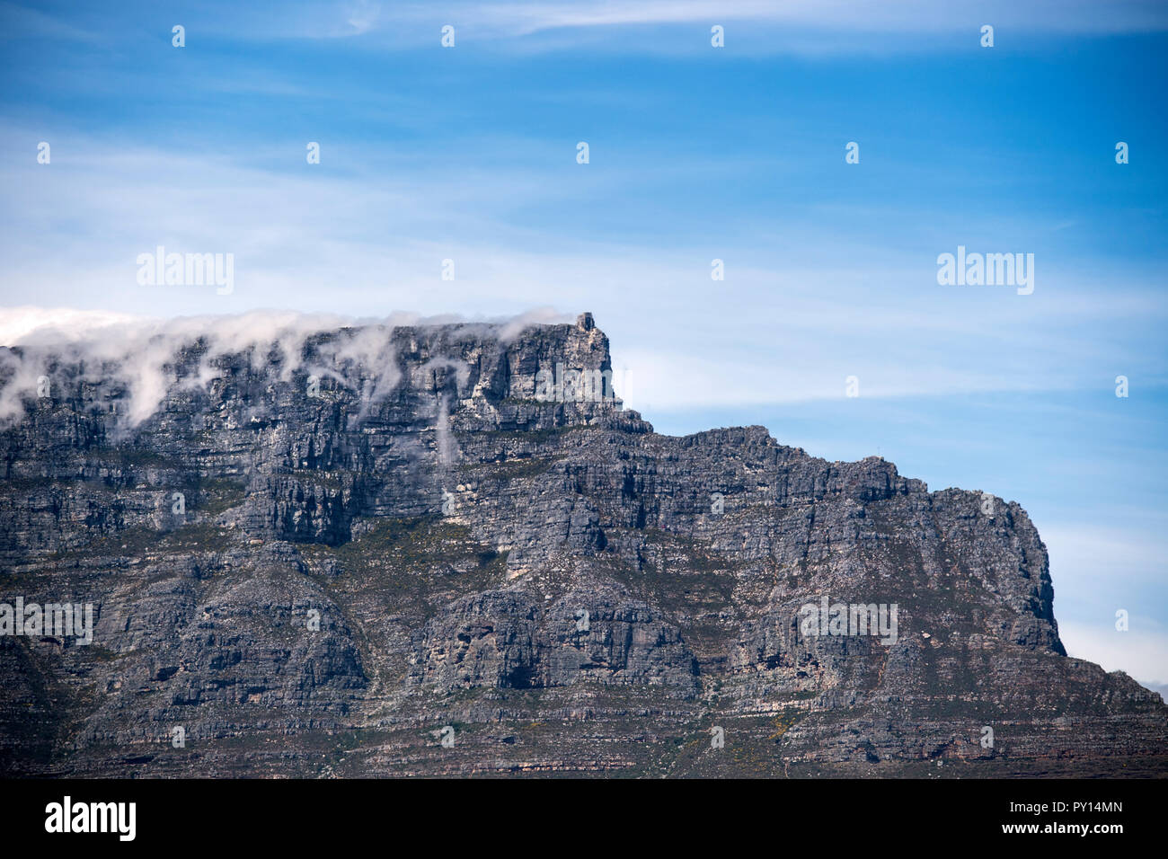 Vista della Table Mountain a Cape Town, Sud Africa Foto Stock