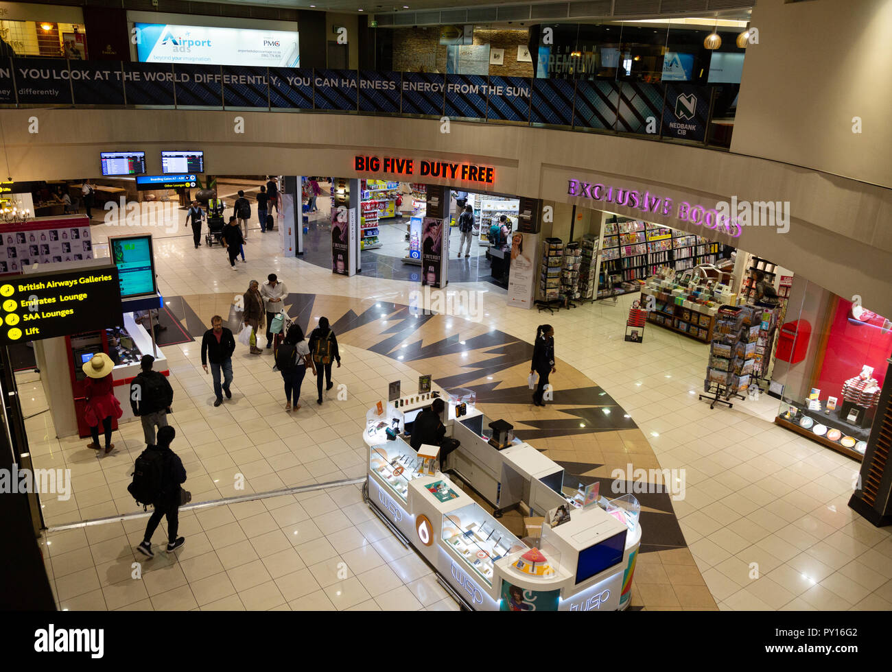 Partenze, O.R.Tambo aeroporto, Johannesburg Sudafrica Foto Stock