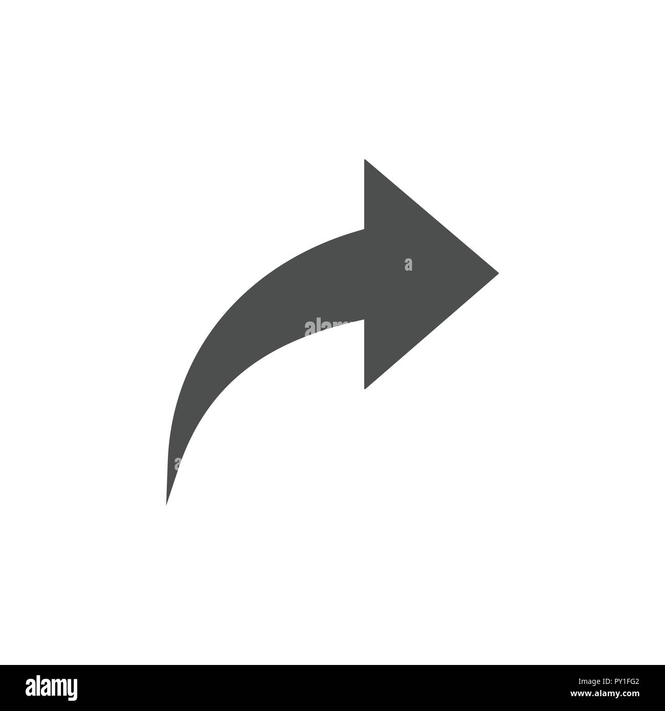 Icona Condividi. Icona Avanti. Illustrazione Vettoriale, design piatto. Illustrazione Vettoriale