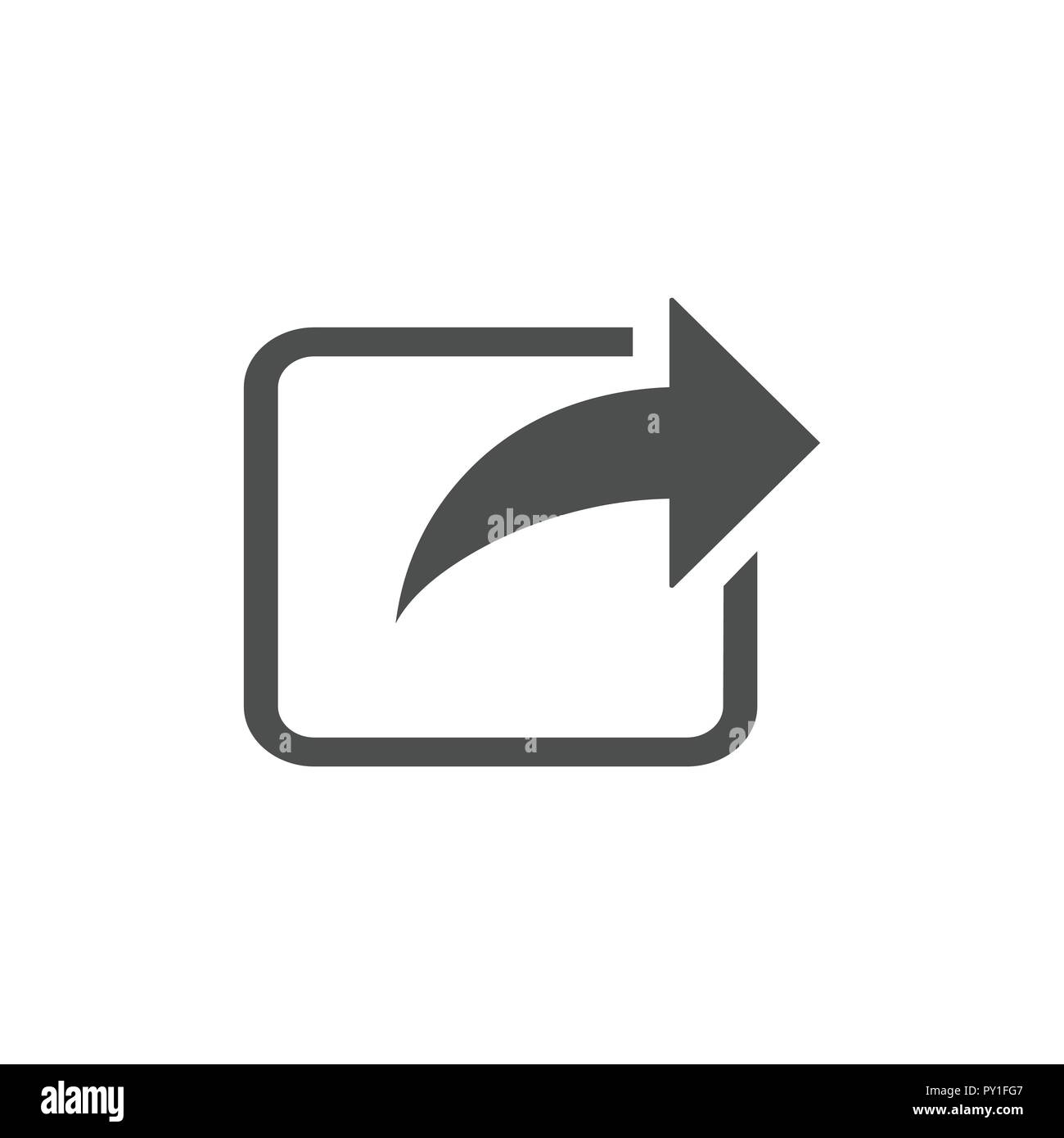 Icona Condividi. Icona Avanti. Illustrazione Vettoriale, design piatto. Illustrazione Vettoriale