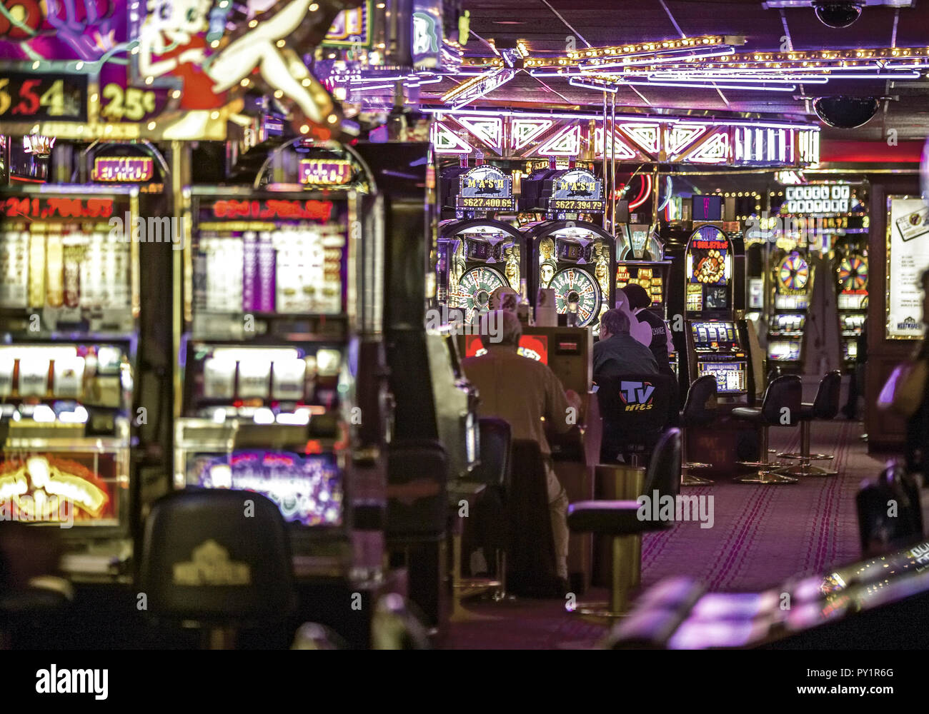 Las Vegas, Spielcasino, Automatenhalle, Nevada, STATI UNITI D'AMERICA Foto Stock