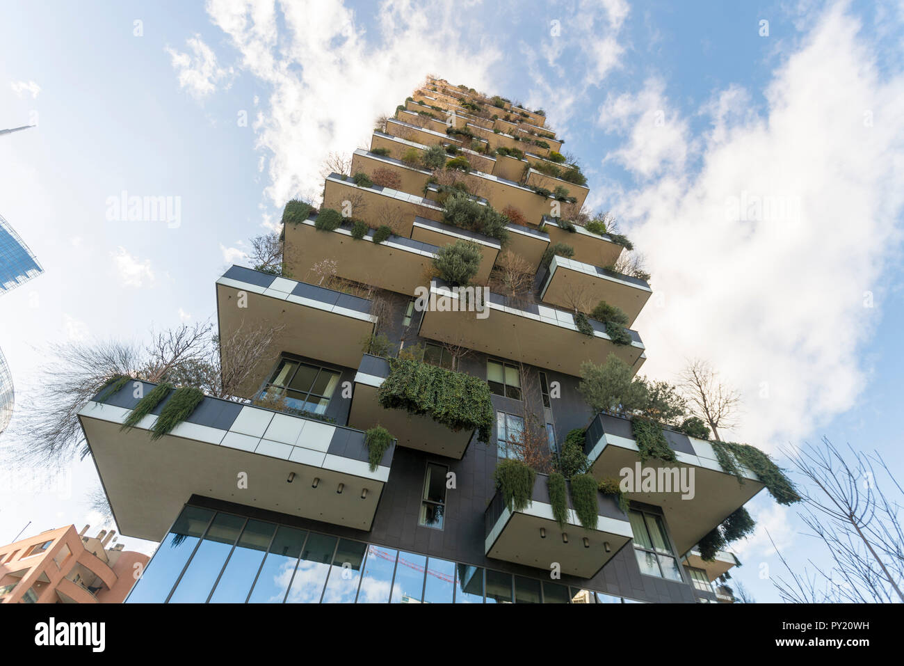 Bosco Verticale al quartiere finanziario, Milano, Lombardia, Italia Foto Stock