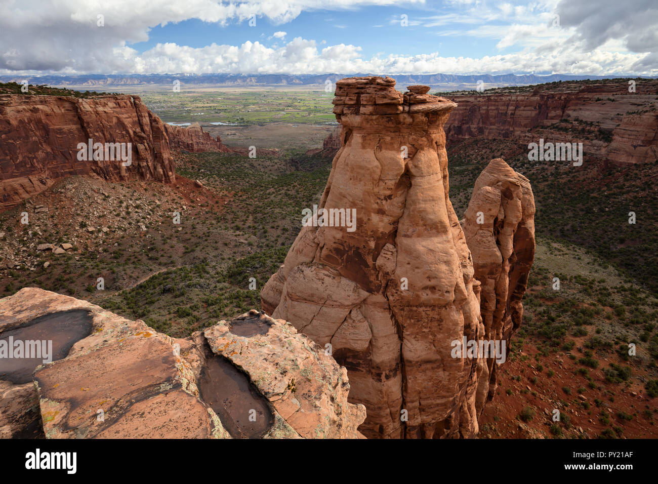 Paesaggio panoramico viste in gran monumento Parco Nazionale, Colorado, STATI UNITI D'AMERICA Foto Stock