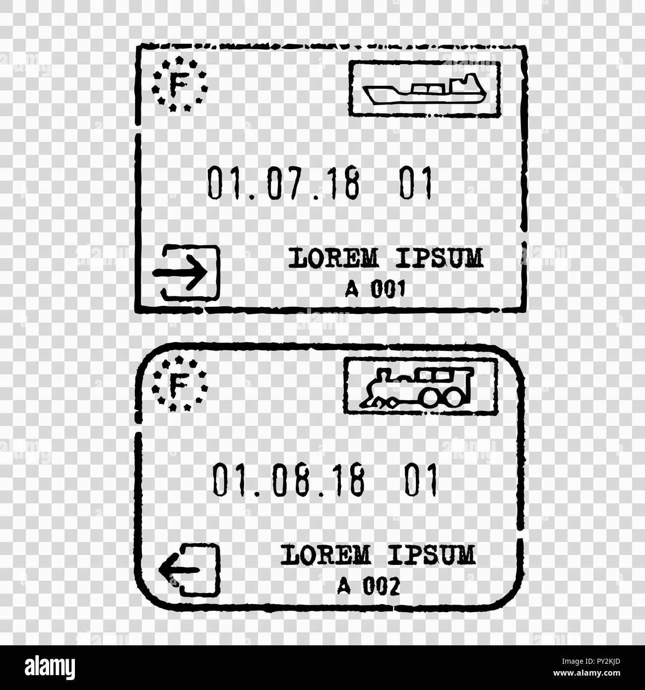 Francia tourist visa timbro illustrazione vettoriale Illustrazione Vettoriale