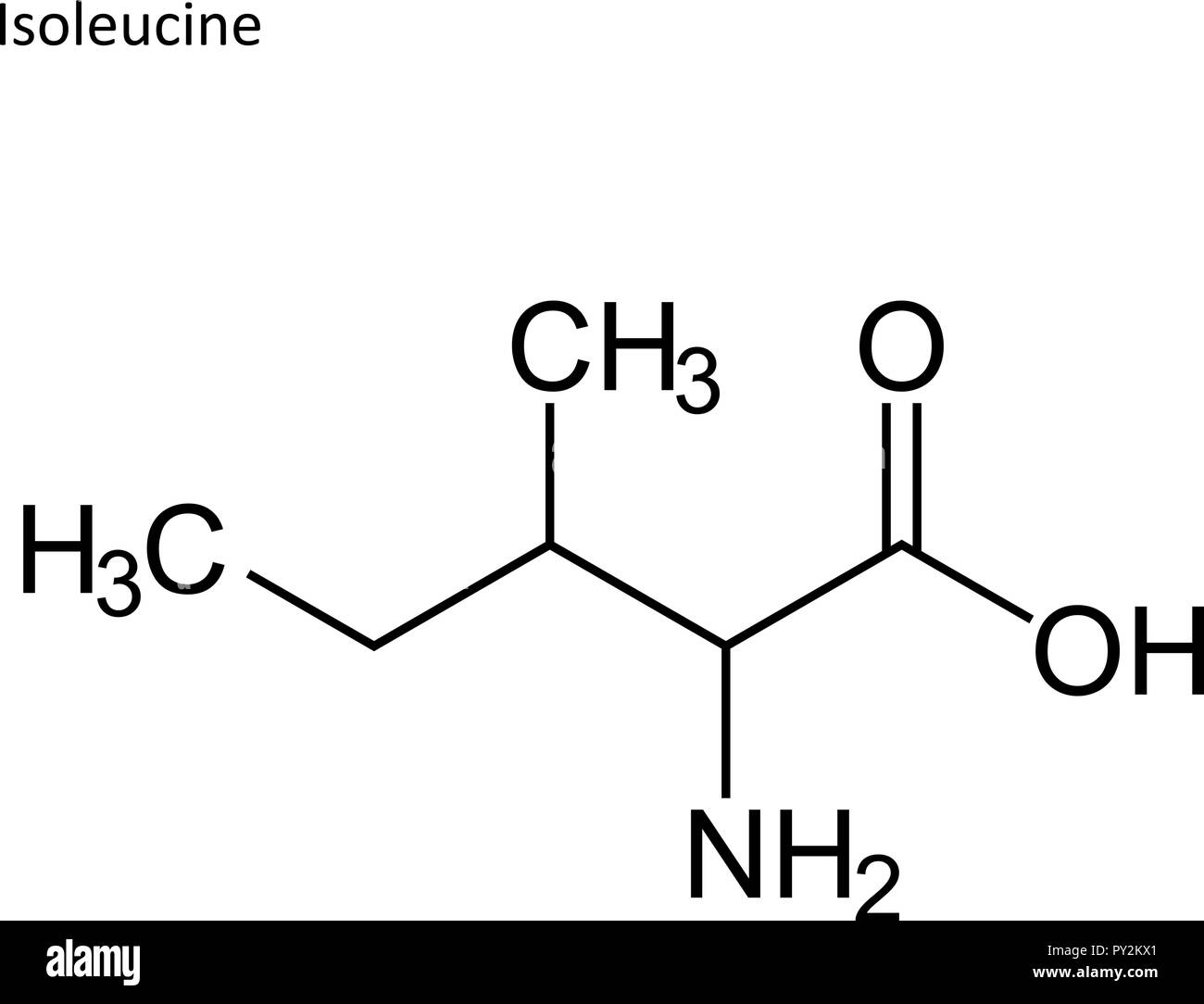 Formula di scheletro. Amminoacido molecola Illustrazione Vettoriale