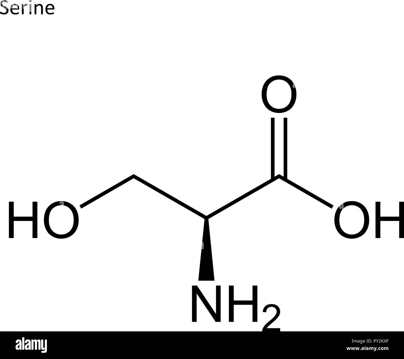 Formula di scheletro. Amminoacido molecola Illustrazione Vettoriale