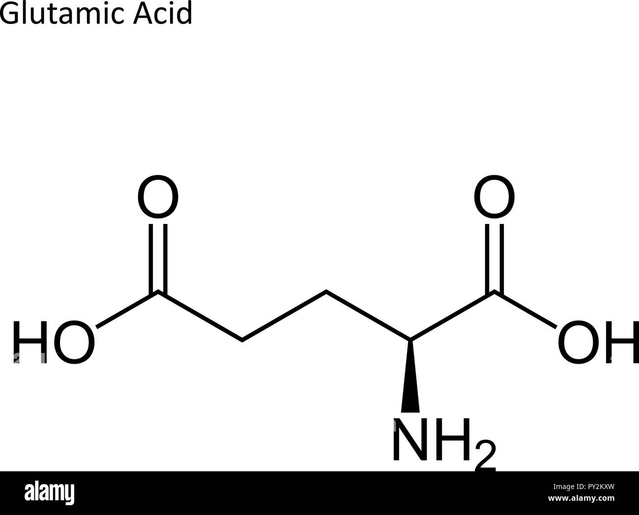 Formula di scheletro. Amminoacido molecola Illustrazione Vettoriale