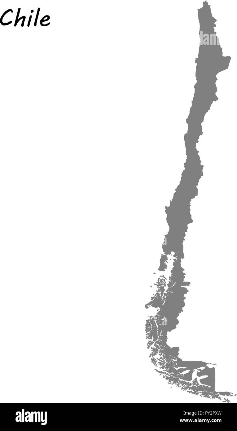 Alta qualità mappa del Cile . Illustrazione Vettoriale Illustrazione Vettoriale