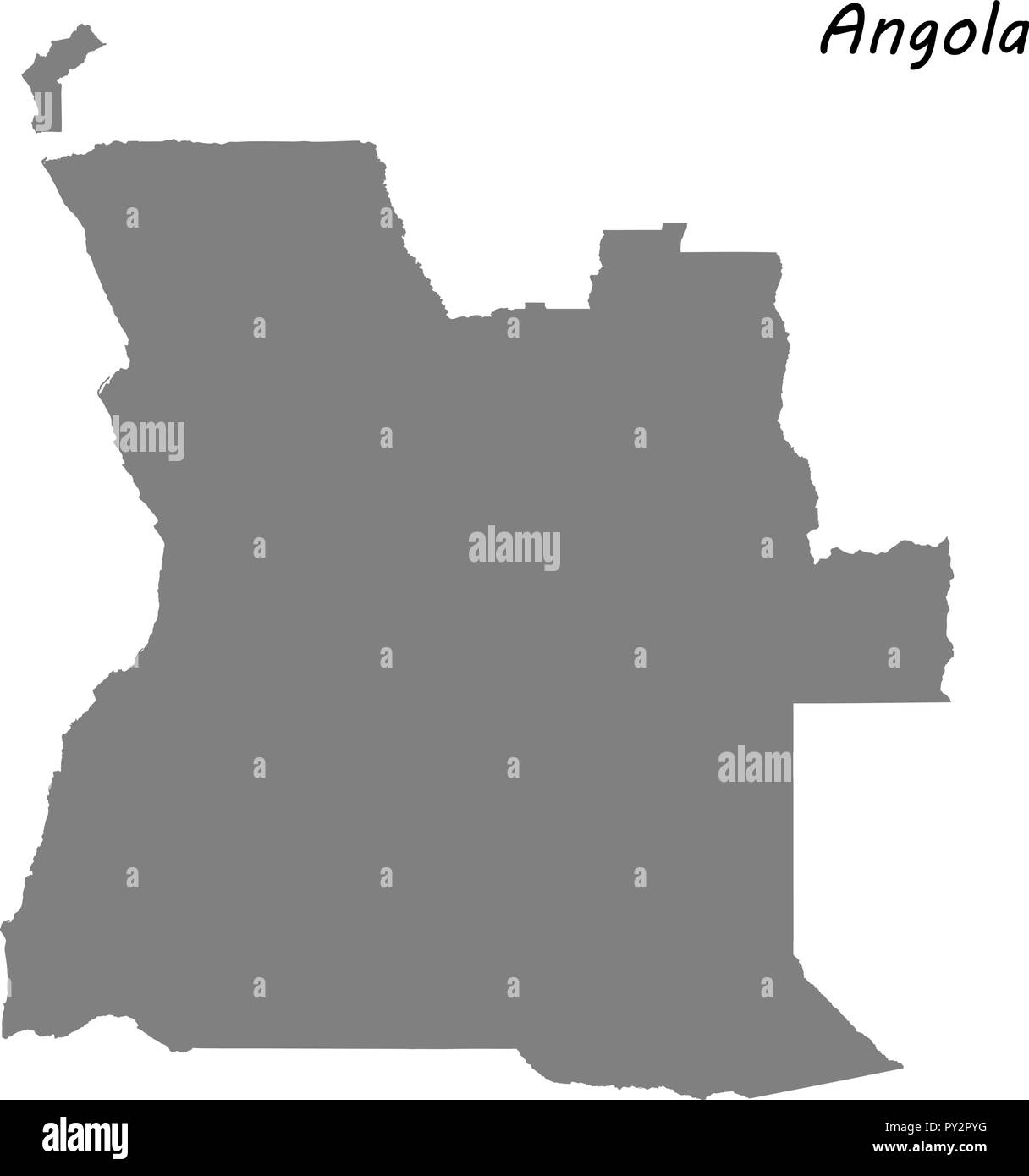 Alta qualità di mappa Angola . Illustrazione Vettoriale Illustrazione Vettoriale