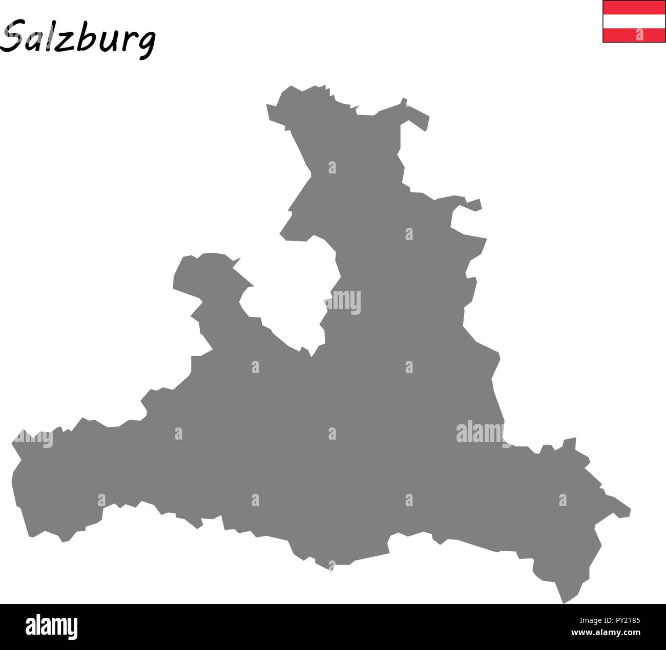 Alta qualità mappa di Salisburgo è un membro dell'Austria Illustrazione Vettoriale