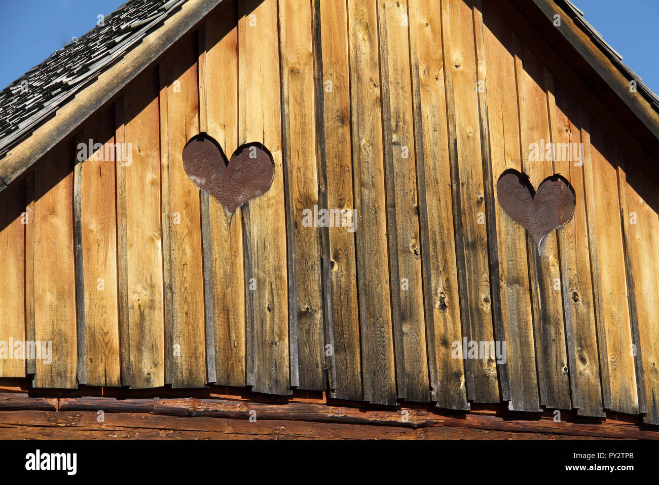 Dettagli sul vecchio fienile al Luray Valley Museum, VA, USA Foto Stock