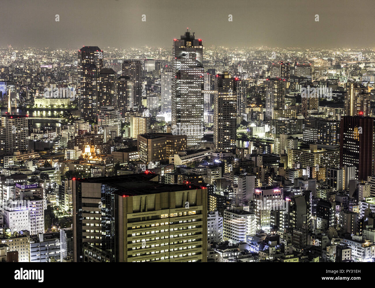 Tokio, Giappone, Nachtaufnahme Foto Stock